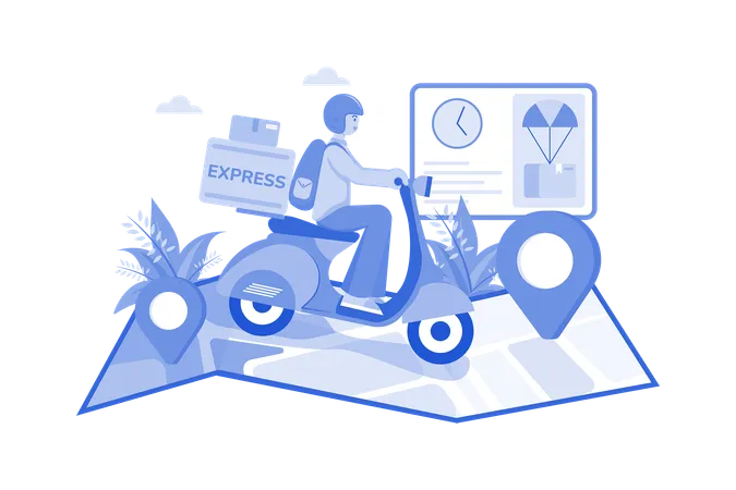 Express Delivery Service Illustration Concept On A White Background Illustration