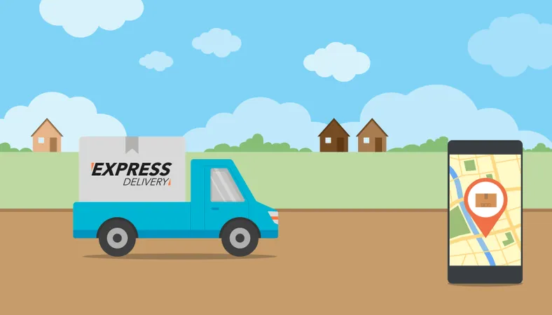 Best Express delivery Service Illustration download in PNG & Vector format