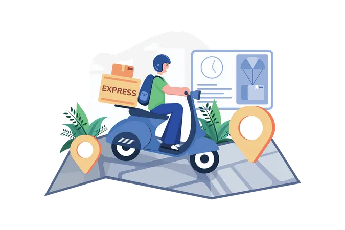 Express Delivery Service Illustration Concept A Flat Illustration Isolated On White Background Illustration