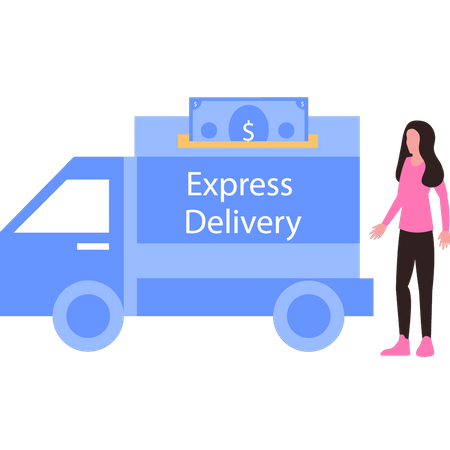 Express delivery truck  Illustration