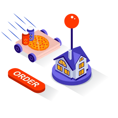 Express Pizza Delivery Illustration