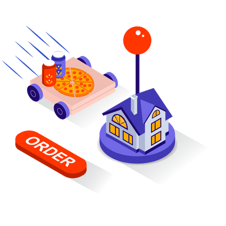 Express-Pizza-Lieferung  Illustration