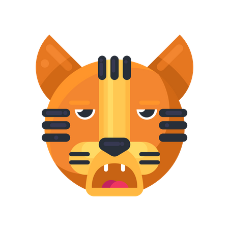 Expressão chata de tigre  Ilustração