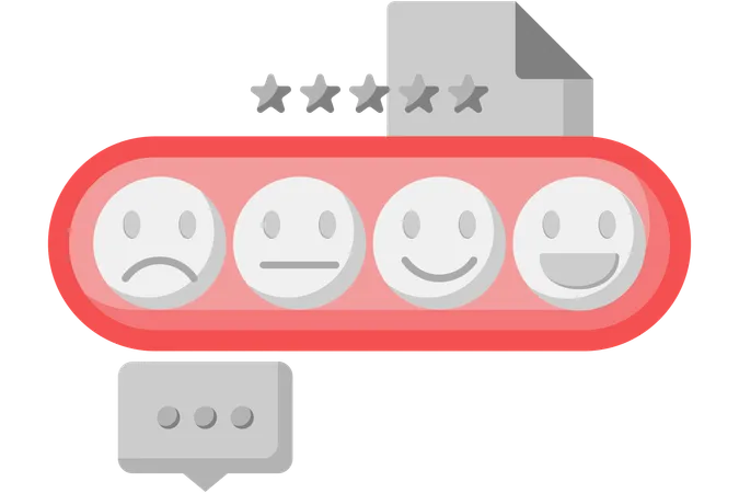 Expressão de feedback com emoji  Ilustração