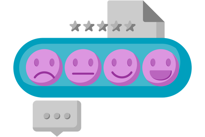 Expressão de feedback com emoji  Ilustração