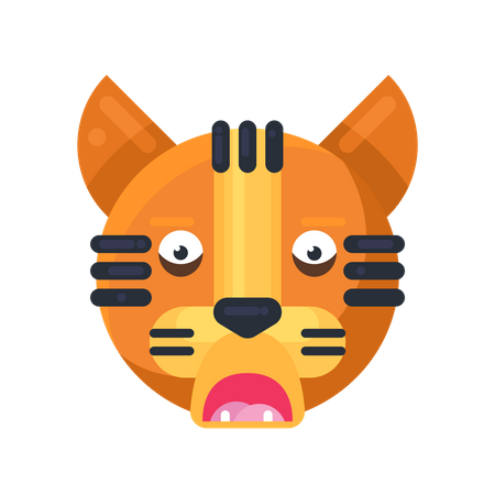 Expressão de medo de tigre  Ilustração