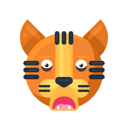 Expressão de medo de tigre  Ilustração