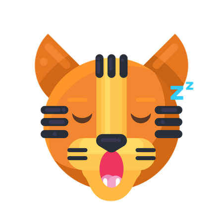 Expressão de tigre dormindo  Ilustração