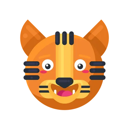 Expressão feliz do tigre  Ilustração