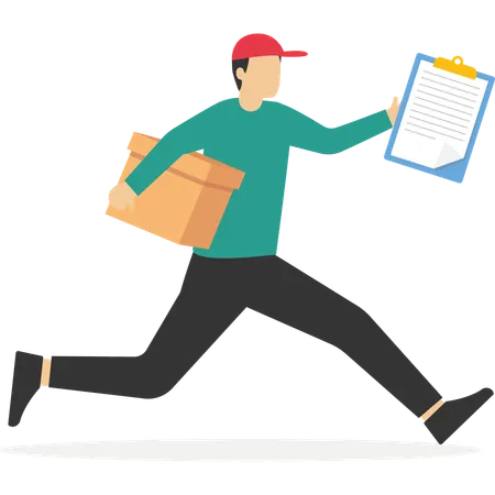 Expressman running to deliver the goods  Illustration