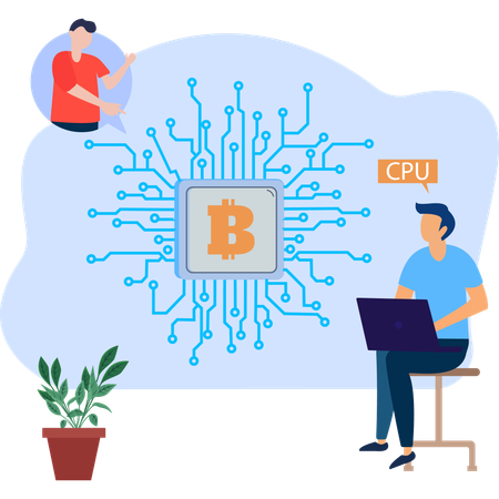 Extraction de Bitcoin via le processeur  Illustration