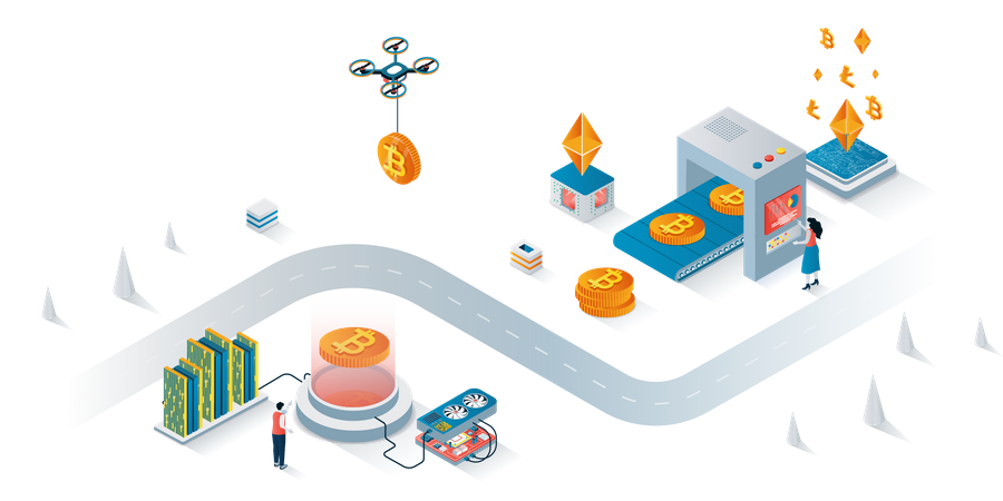 Extraction de crypto-monnaie  Illustration