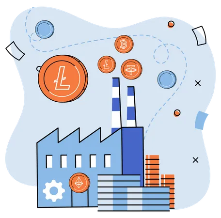 Extraction de crypto-monnaie en ligne  Illustration