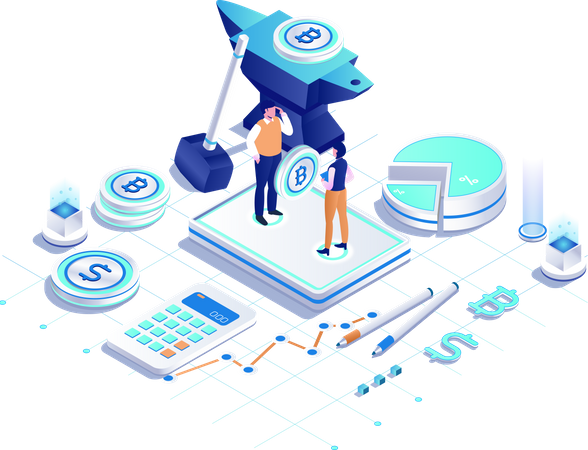 Extraction et trading de crypto-monnaie  Illustration