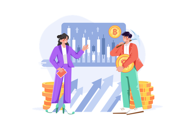 Extraction et trading de crypto-monnaie  Illustration