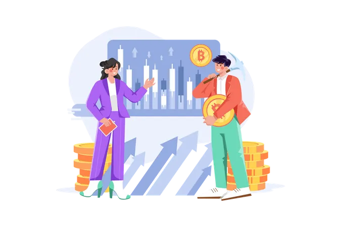 Extraction et trading de crypto-monnaie  Illustration