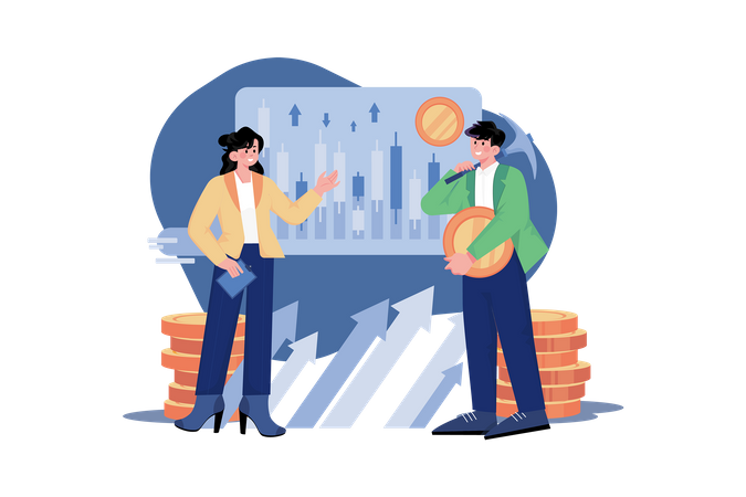 Extraction et trading de crypto-monnaie  Illustration