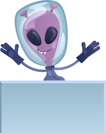 Alien avec bannière vierge  Illustration