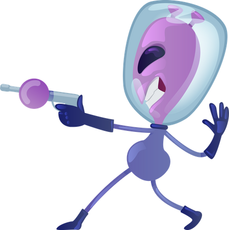 Extraterrestre con arma  Ilustración