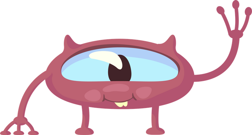 Extraterrestre rosa sonriente  Ilustración