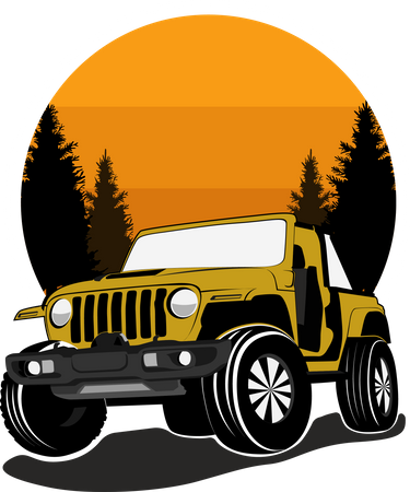 Extreme Adventure with Jeep  Illustration