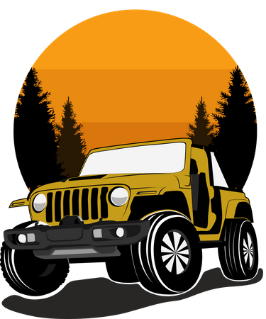 Extreme Adventure with Jeep  Illustration