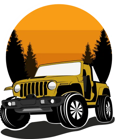 Extreme Adventure with Jeep  Illustration