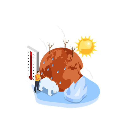 Extreme global warming conditions  Illustration