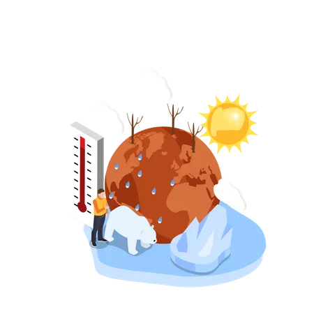 Extreme global warming conditions  Illustration