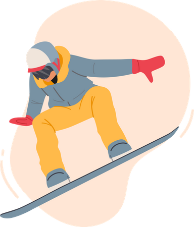 Extreme outdoors snowboarding sport  Illustration