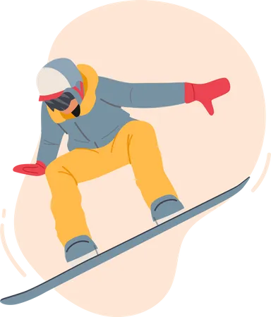 Extreme outdoors snowboarding sport  Illustration