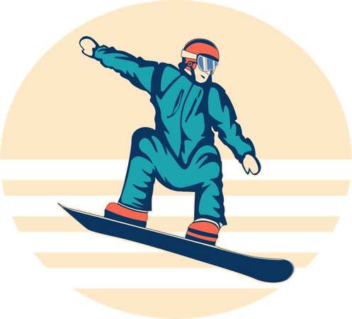 Extreme Sport Snowboarding  Illustration