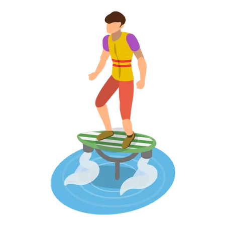 3 D Isometric Flat Vector Illustration Of Extreme Water Sports Summer Beach Activities Item 3 Illustration