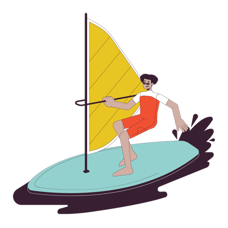 Extreme windsurfing sport  Illustration