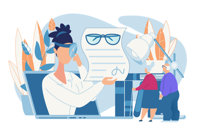 Eye and eyeglass Report  Illustration