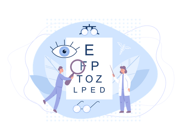 Eye care and vision  Illustration