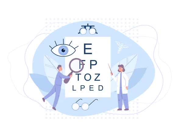 Eye care and vision  Illustration