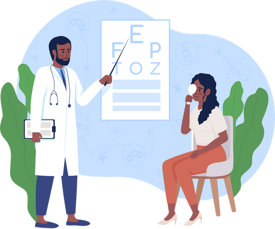 Eye examination  Illustration