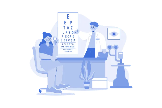 Eye Test Illustration Concept On White Background Illustration