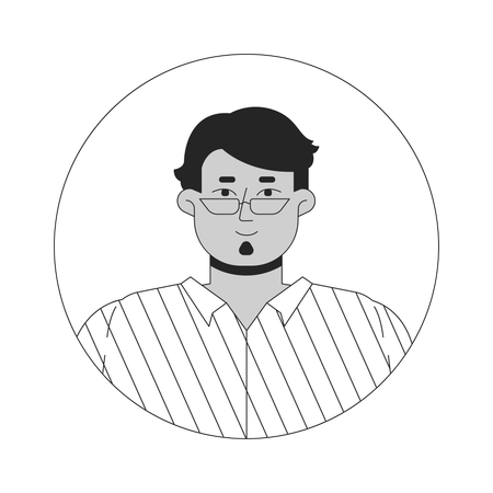 Eyeglasses arab man with soul patch beard  Illustration