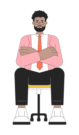 Eyeglasses bearded black male job candidate  Illustration
