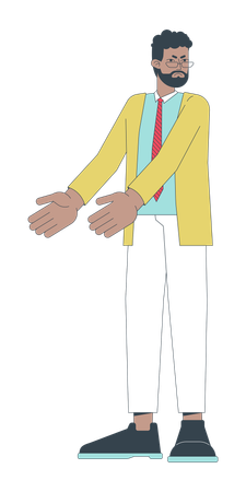 Eyeglasses manager man pointing with two hands  イラスト