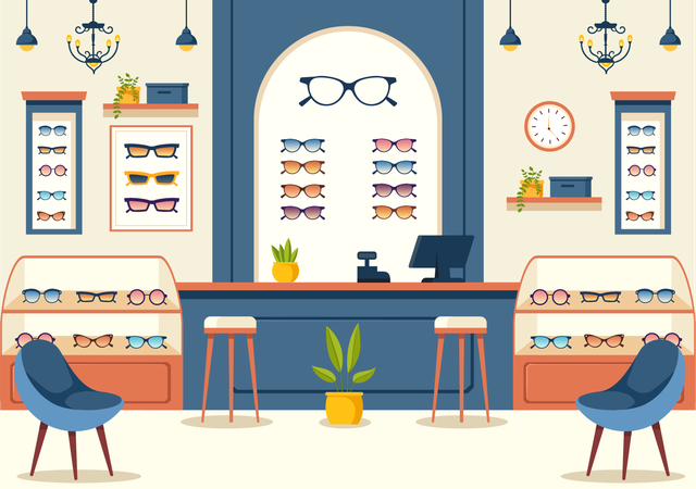 Eyeglasses Store  Illustration