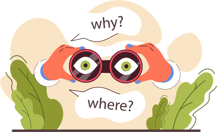 Eyes curious to exploring where and why interest  Illustration