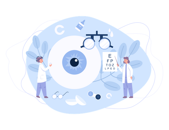 Eyesight examination and correction  Illustration