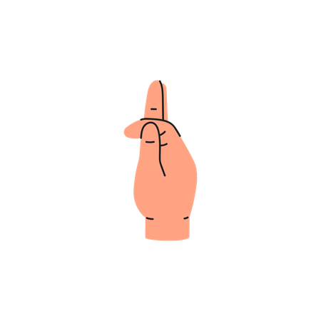 F letter sign language  Illustration