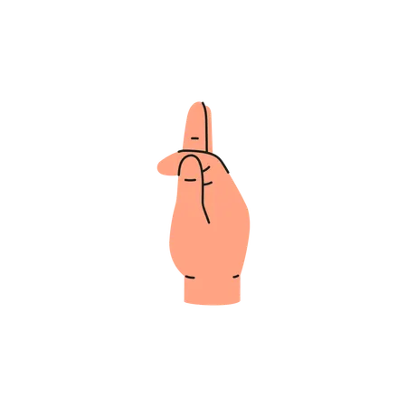 F letter sign language  Illustration