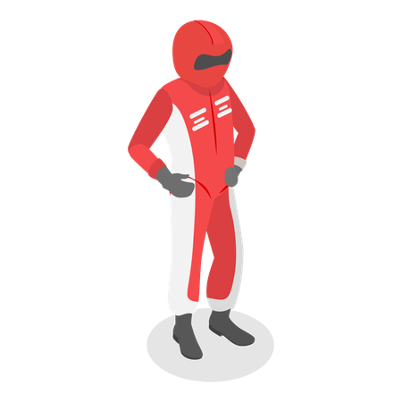 Piloto de F1 em traje e capacete  Ilustração