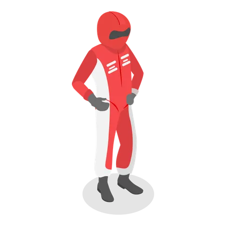 Piloto de F1 em traje e capacete  Ilustração