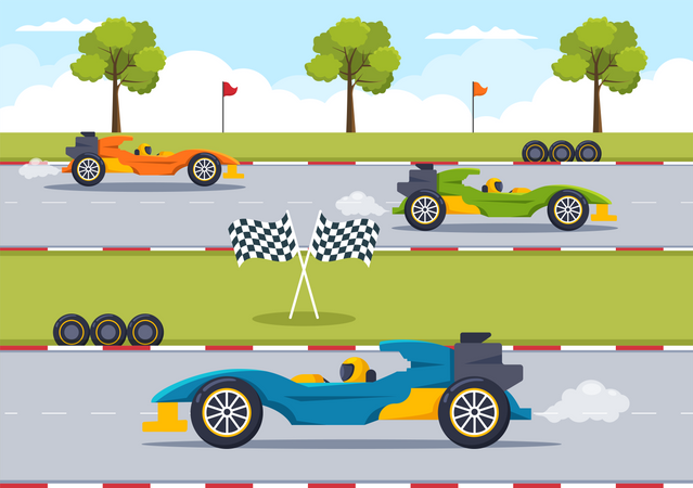 F1 rennen  Illustration
